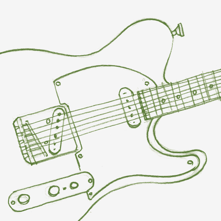 Crop of drawing of guitar